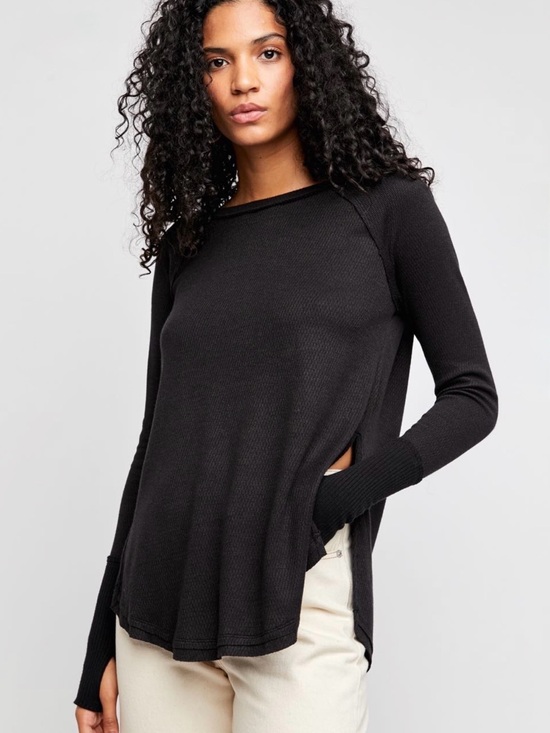 Free People Tops - Free People Snowy Thermal Top in Black